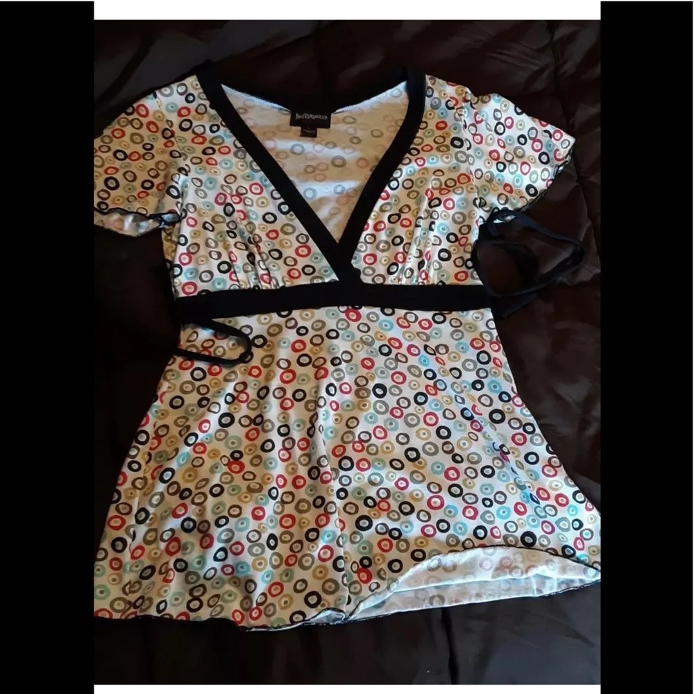 Juniors HOTTEMPERED DOT BLOUSE L